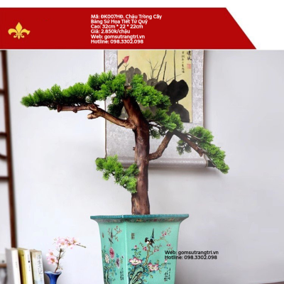 Chậu trồng cây bằng sứ hoạ tiết tứ quý - Một sản phẩm gốm sứ cao cấp